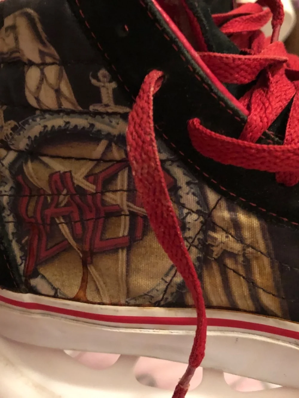 sLaYeR vans hi-tops METAL mens7 womens5.5 skate - Picture 10 of 16